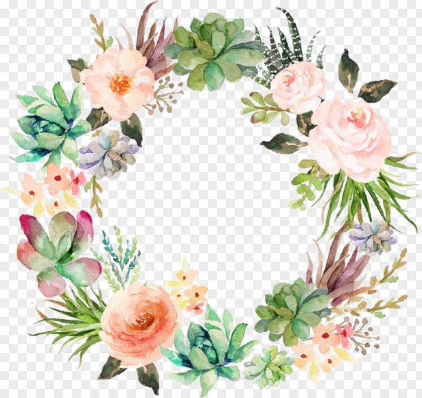 Flower Floral Design Garland Wreath Wedding Invitation PNG
