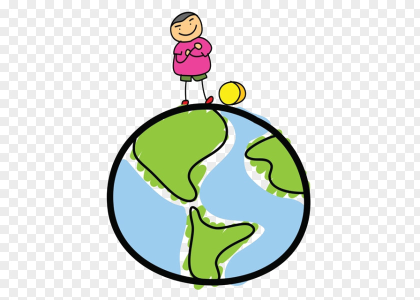 Cartoon Man On Earth Globe Drawing Sketch PNG