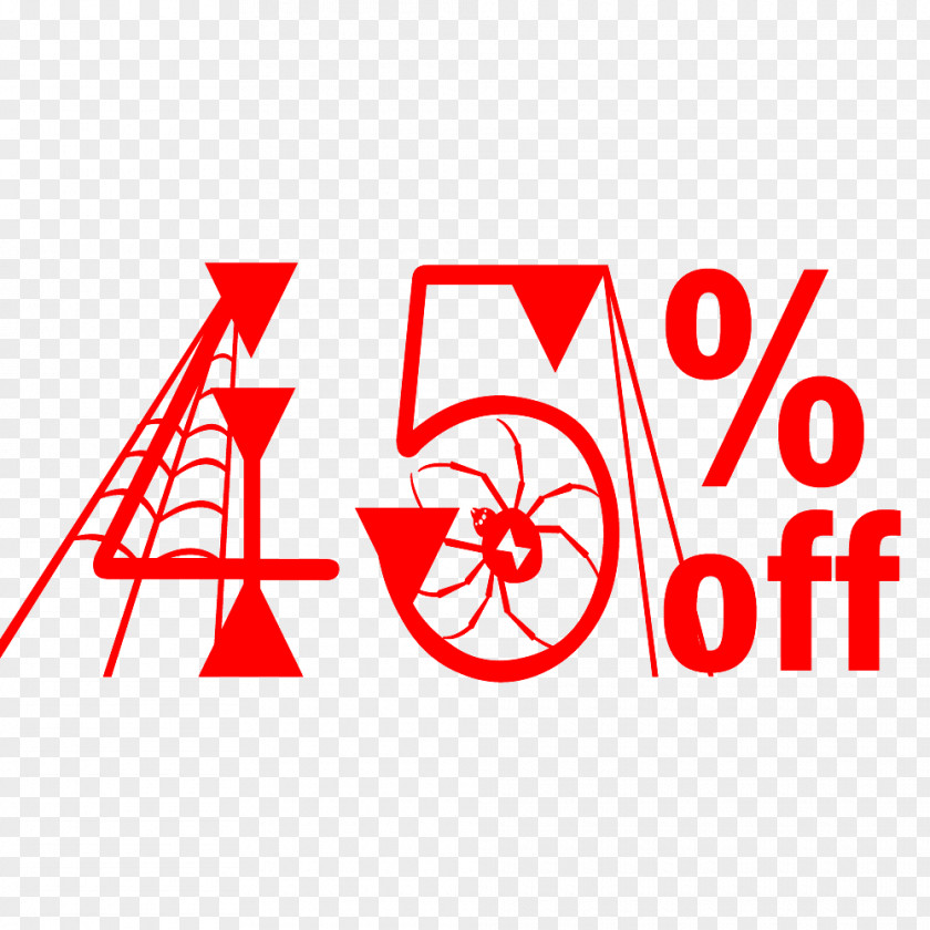 Halloween Sale 45% Off Discount Tag. PNG