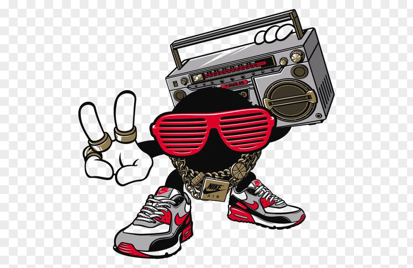 Rock Sound Recorder T-shirt Shoe Nike Graffiti Illustration PNG