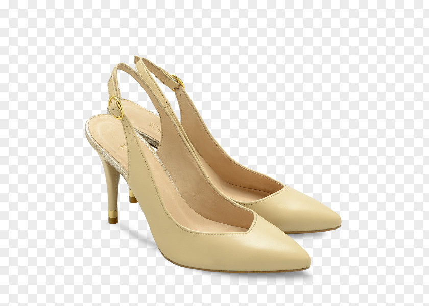 Sandal Heel Shoe Beige PNG