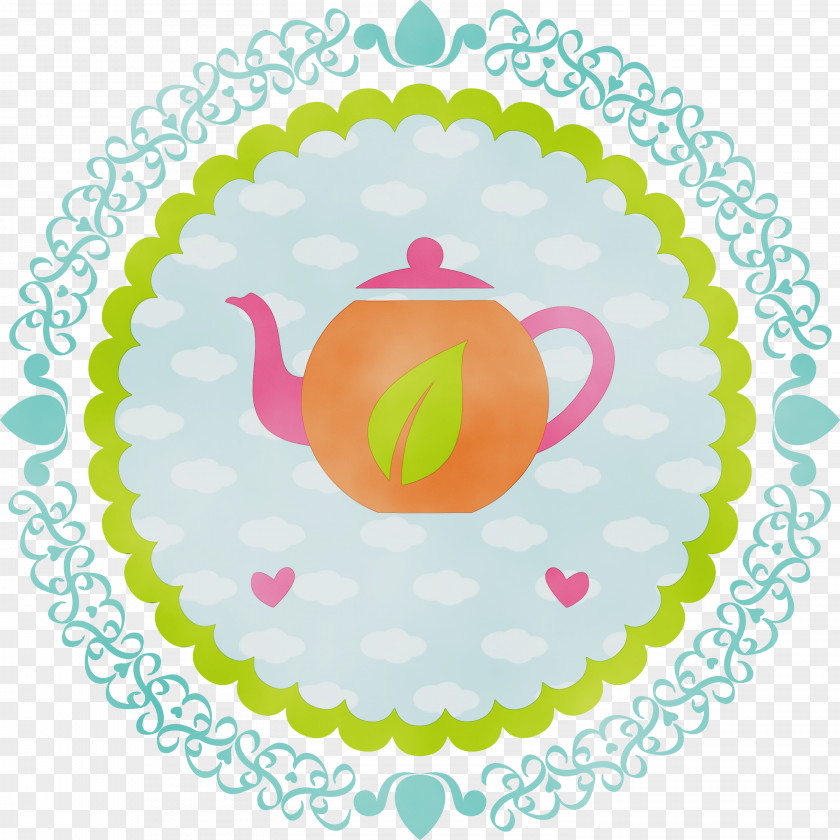 Teapot Sticker Color Text Green PNG