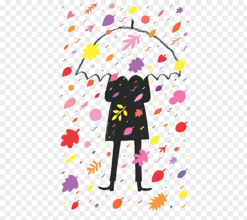 Umbrella Man Drawing Rain Illustration PNG