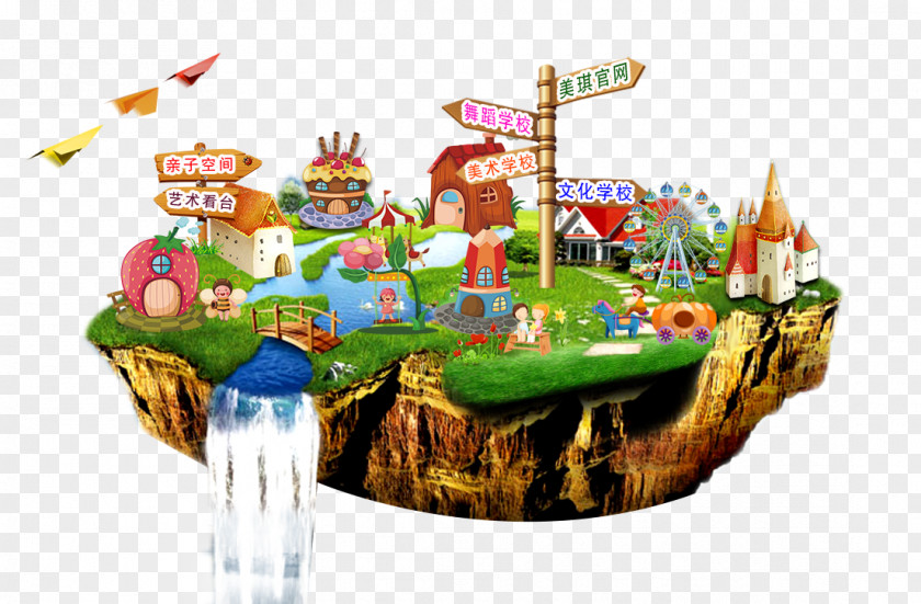 Cartoon Island Web Template Computer File PNG