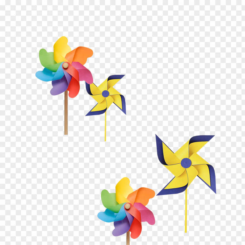 Hand-painted Toy Windmill Pinwheel Paper PNG