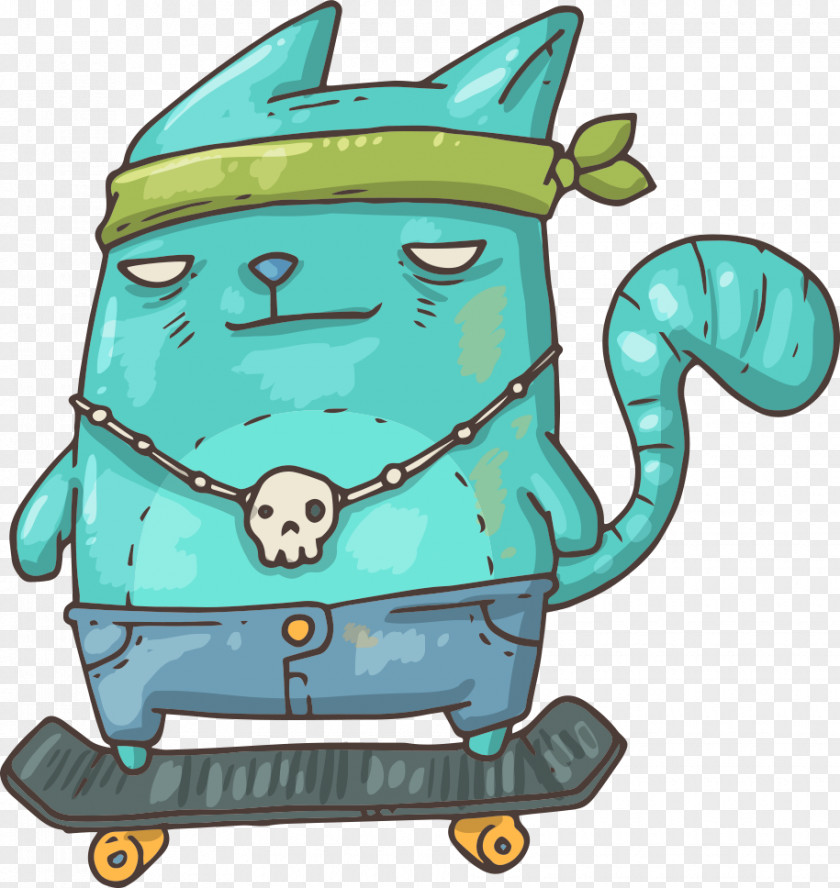 Vector Cat Standing On A Skateboard Hello Kitty Clip Art PNG