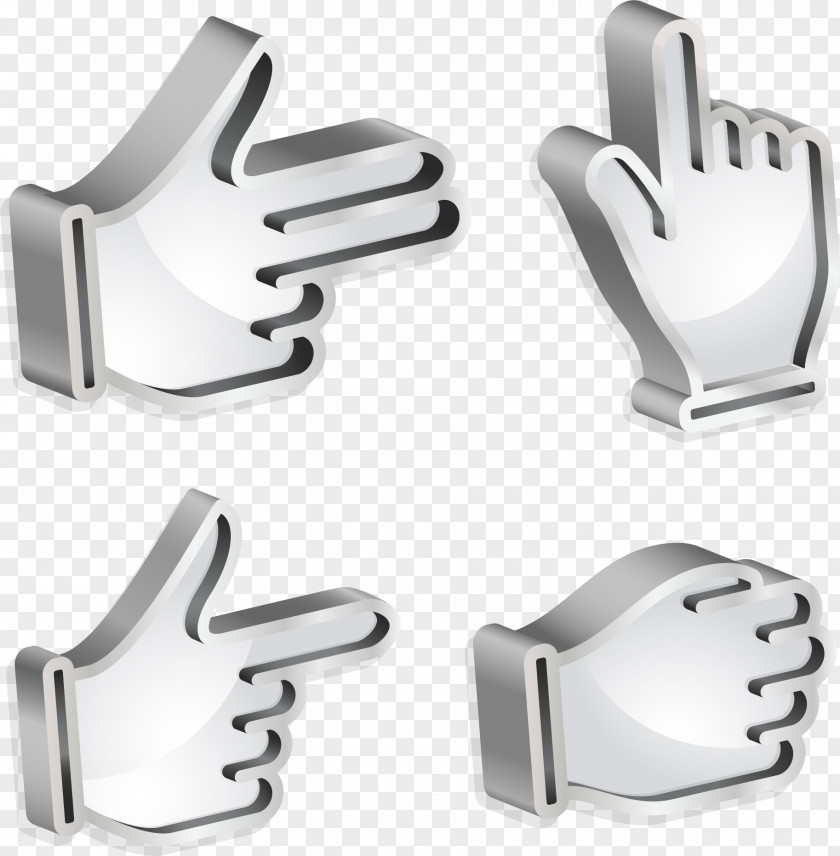 Silver Metal Finger Computer Mouse Download Icon PNG