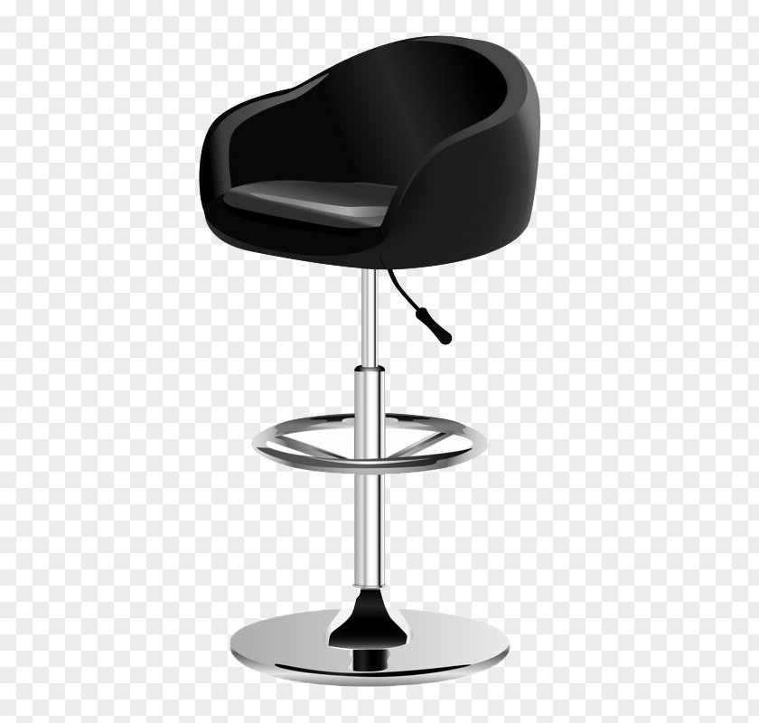 Black Office Chair Bar Stool Table Furniture PNG