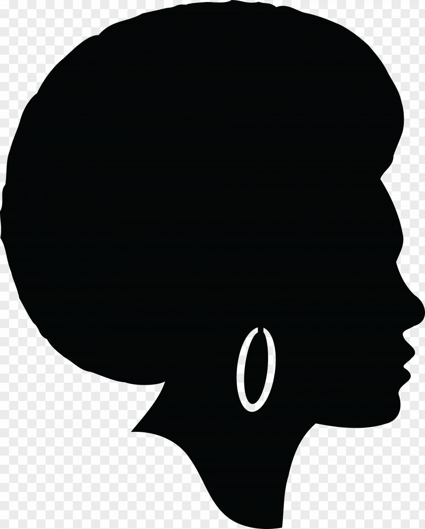 Black Woman Silhouette Male Afro Clip Art PNG