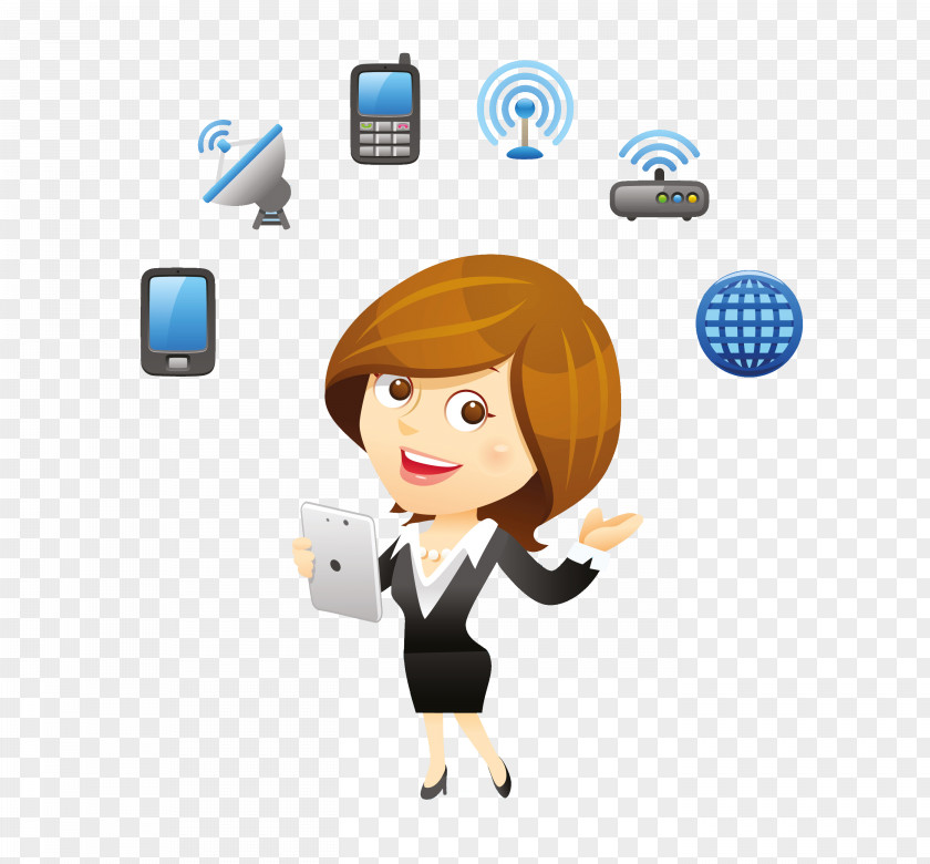 Cartoon Business Woman Icon PNG