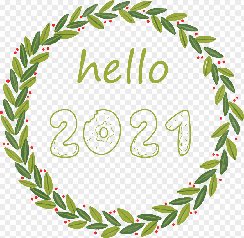 Hello 2021 Happy New Year PNG