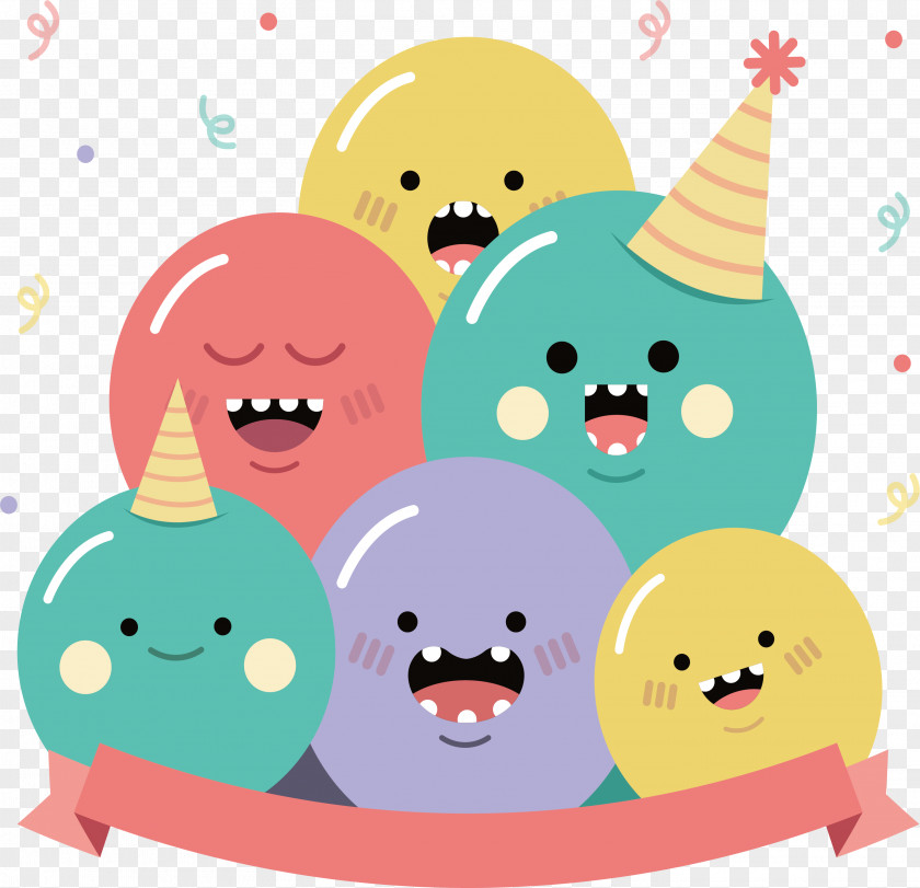 Laughing Happy Monster Birthday Cake Party To You PNG