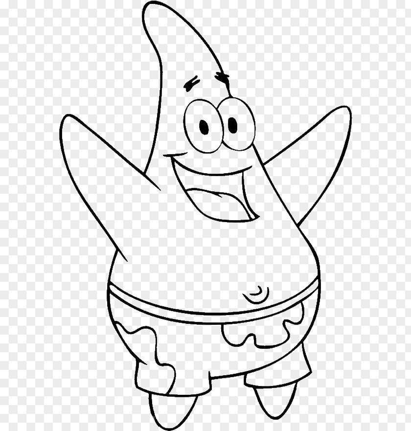 Patrick The Starfish Star Coloring Book Drawing Squidward Tentacles PNG