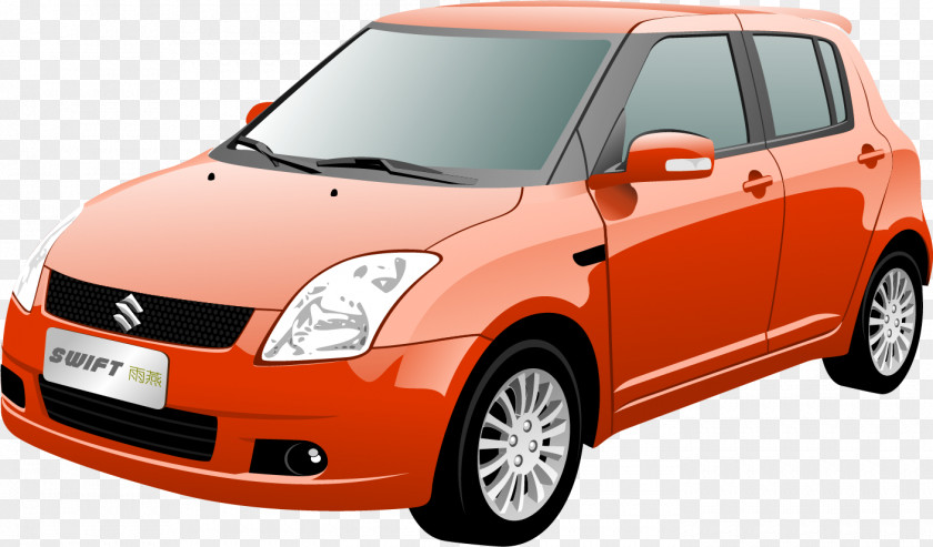 Vector Painted Red Car 1993 Suzuki Swift GS PNG