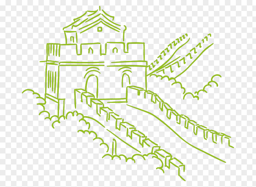 Great Wall Of China Drawing Vector Graphics Image Illustration PNG