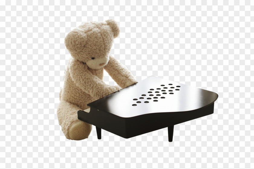 Playing The Piano Bear Toy PNG