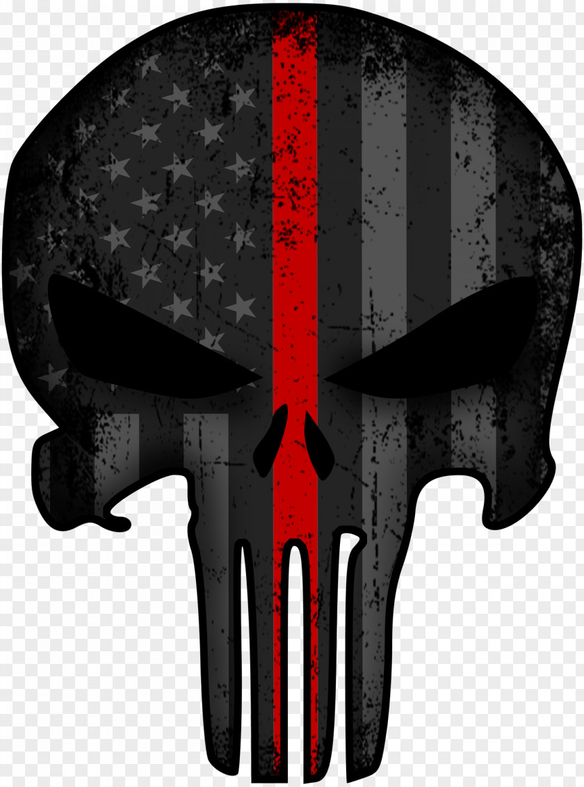 Red Line Punisher United States Decal Sticker PNG