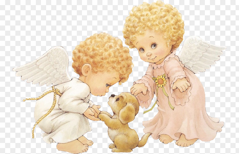 Two Cute Little Angels With Puppy Clipart Angel Book Of Genesis Infant Baptism Clip Art PNG
