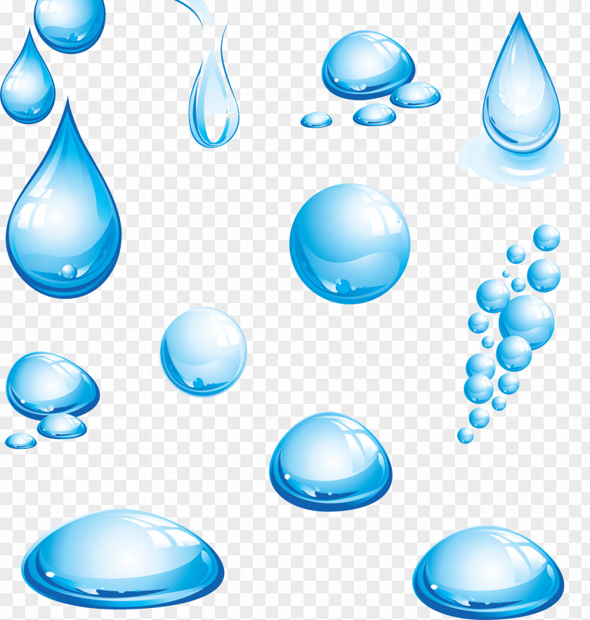 Blue Water Drops PNG
