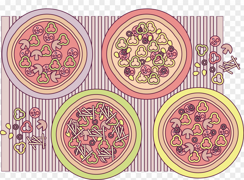 Pizza Circle Pattern PNG