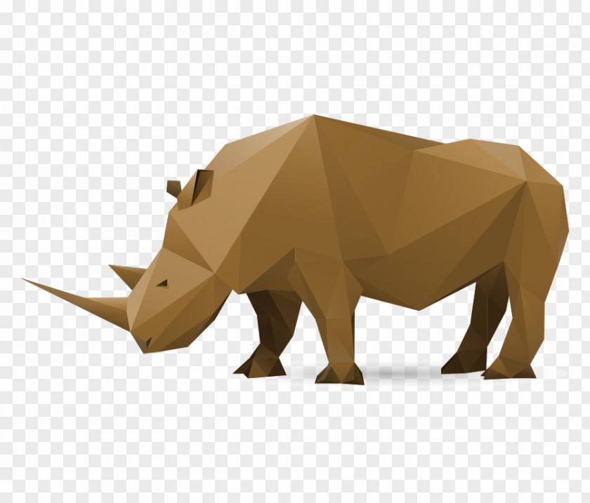 Vector Rhino Box Rhinoceros Paper Euclidean Polygon PNG