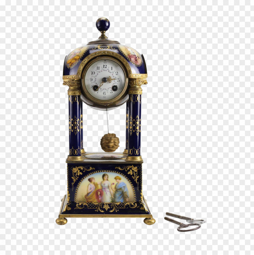 Hand-painted Clock Mantel Paardjesklok Antique Mora PNG