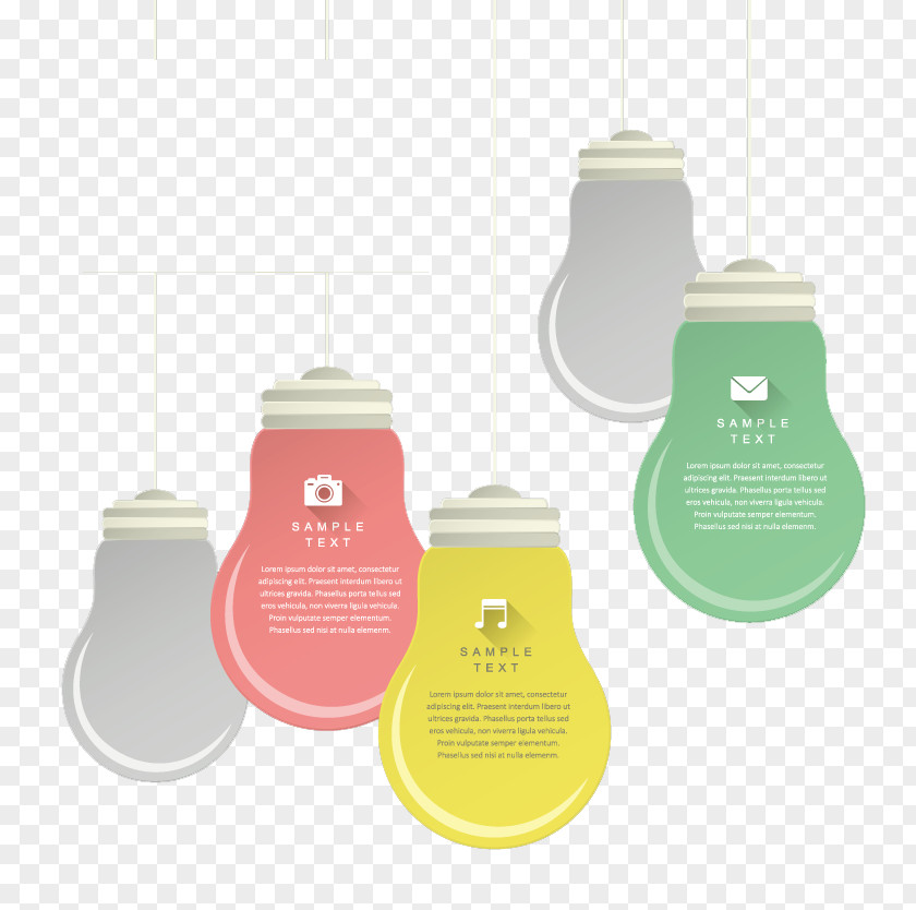 Floating Lamp Paper Infographic PNG