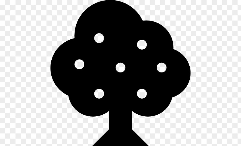 Fruit Tree Silhouette Black White Line Clip Art PNG