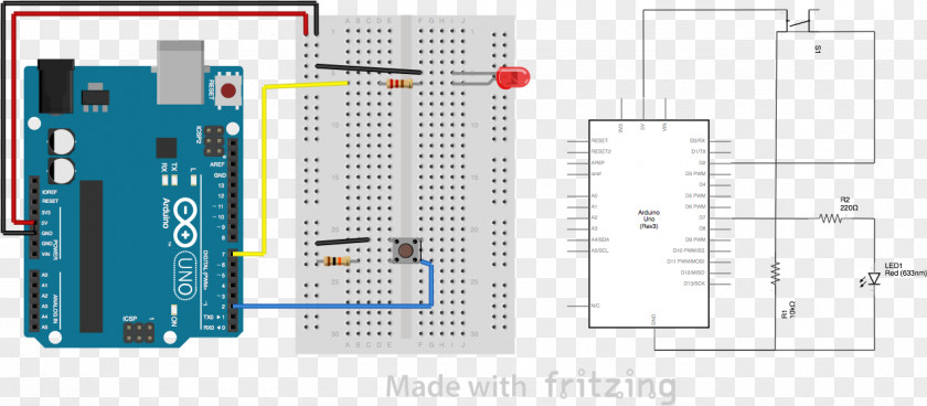 Arduino Button Pull Up Resistor Uno Sensor Light-emitting Diode Microcontroller PNG