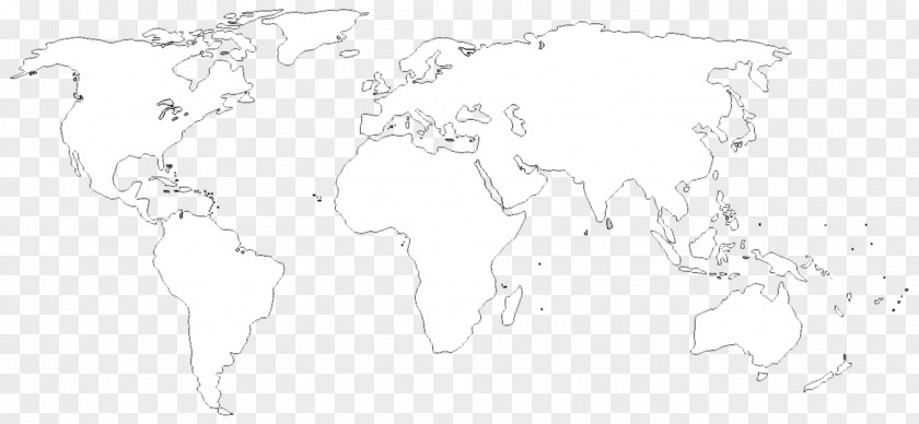 World Map Drawing White Sketch PNG