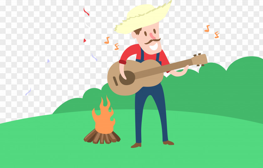 Play The Uncle Vector Of Guitar Festa Junina Festival Illustration PNG