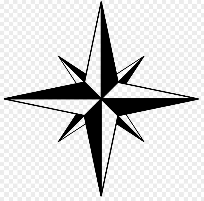 W North Compass Rose Wind PNG