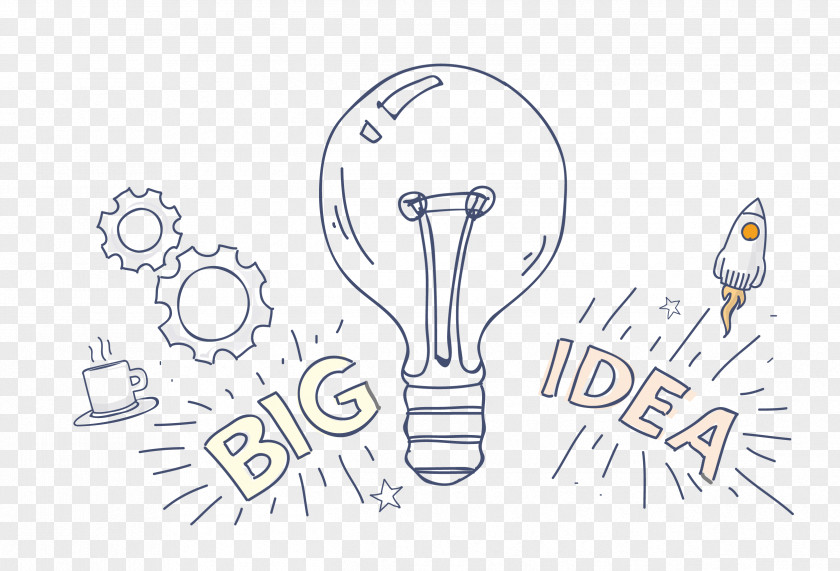 Line Drawing Bulb Adobe Illustrator Graphic Design PNG