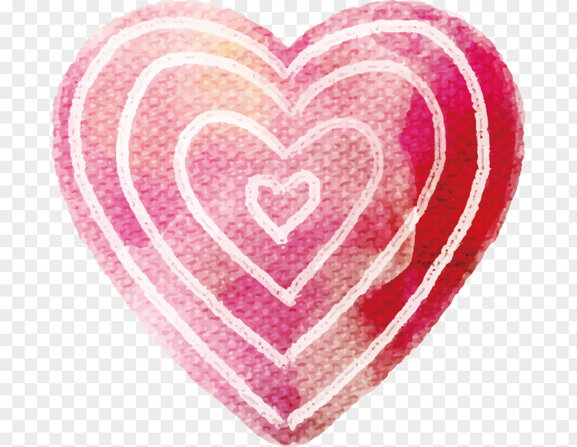 Watercolor Love Heart Painting PNG