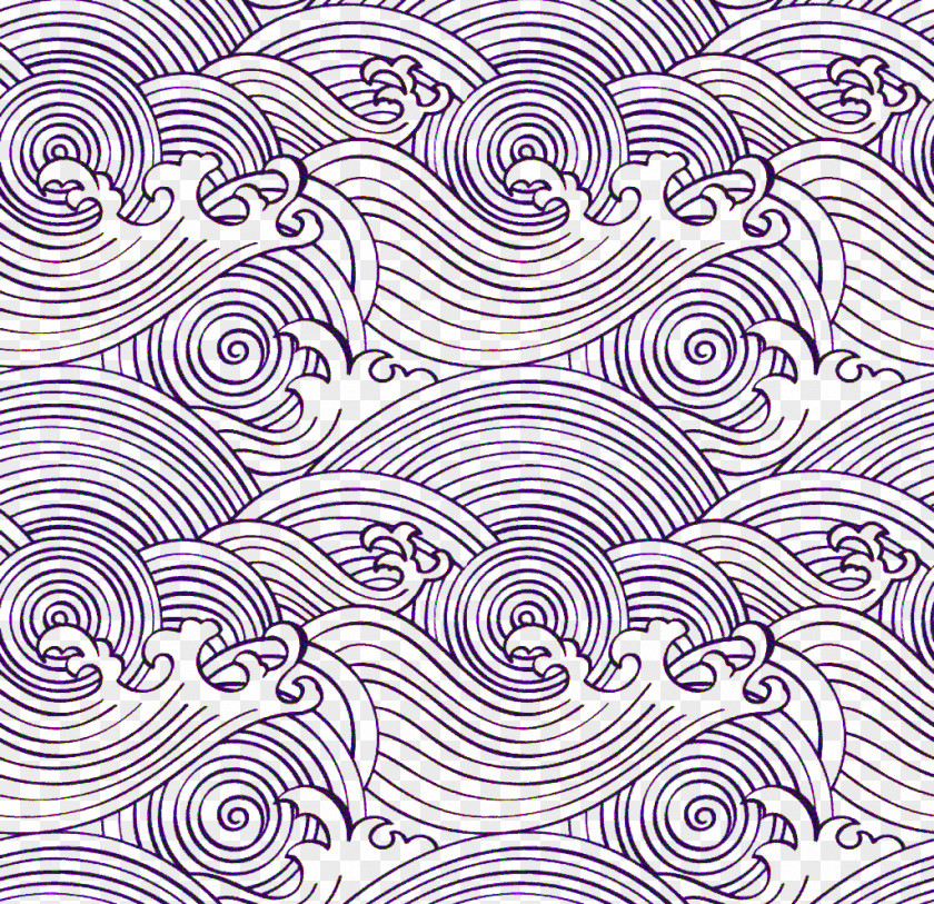 Wave Pattern The Great Off Kanagawa Wind PNG