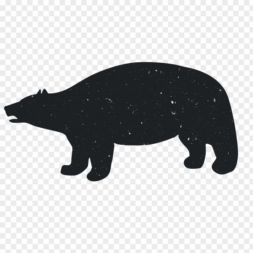 Animal Silhouettes Bear Black And White PNG