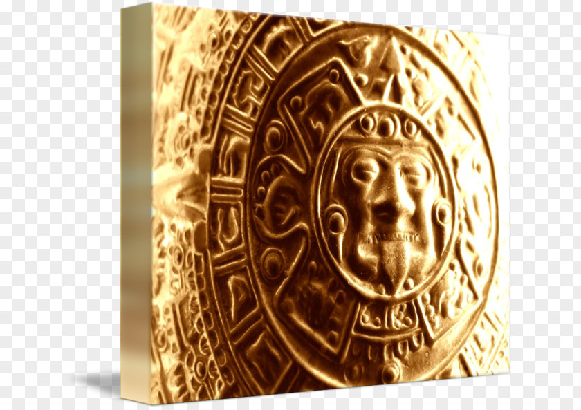 Aztec Print Canvas Printing Art Gold PNG