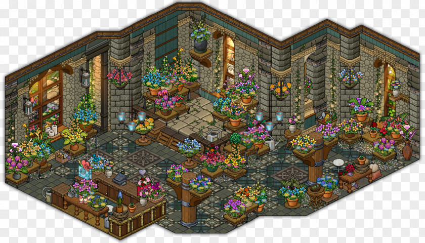 Flowershop Habbo Floristry Pixel Art Isometric Projection Flower PNG