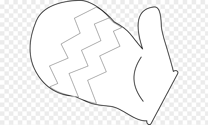 Mitten Cliparts Black And White Thumb Line Art Clip PNG