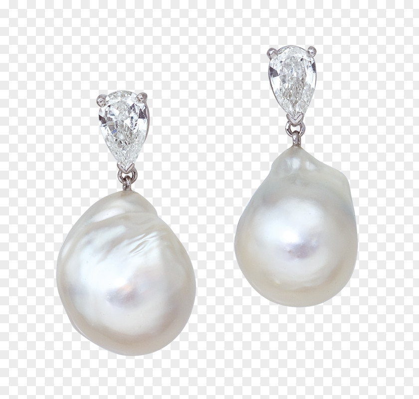 Sea Pearl Earring Jewellery Gemstone Silver PNG