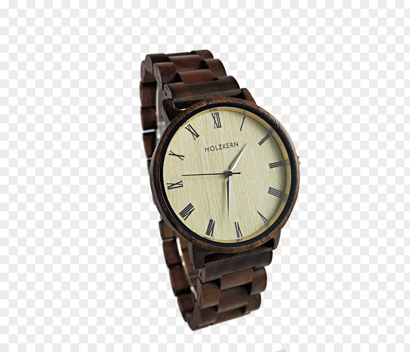 Watch Holzkern Clock Chronograph English Walnut PNG