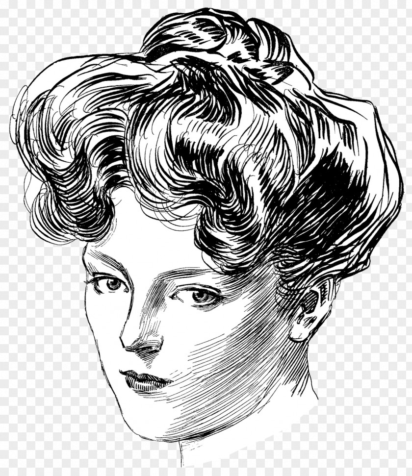 Bedhead Ecommerce Gibson Girl Edwardian Era Drawing Artist Illustration PNG