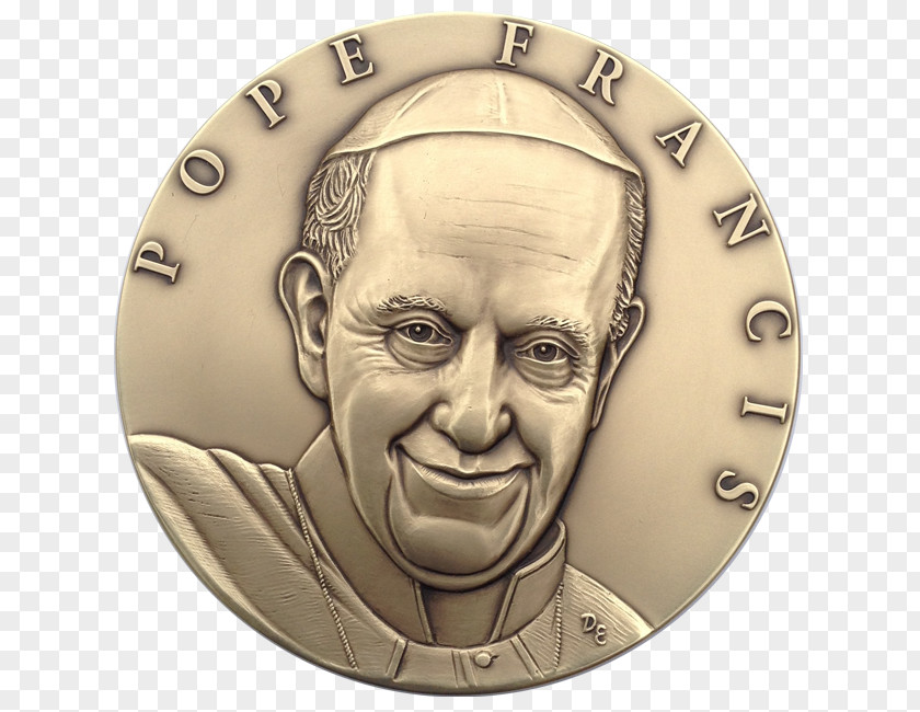 Pope Francis Bronze Medal Catholic Church PNG