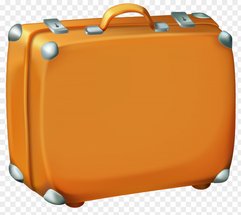 Brown Suitcase Clipart Image Checked Baggage Travel Clip Art PNG