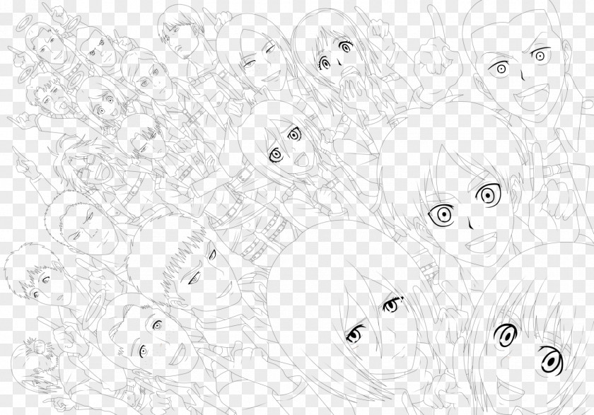 Nose Line Art White Cartoon Sketch PNG