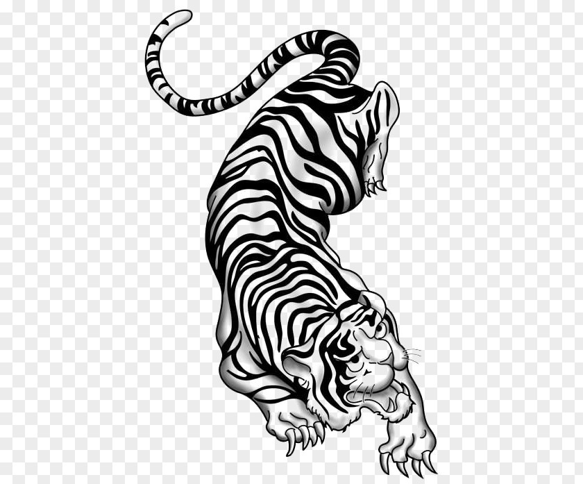 Climbing Tiger Tattoo Flash Lion Polynesia PNG