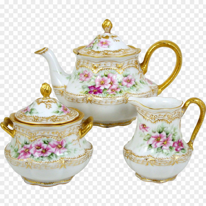 Hand Painted Teapot Tableware Old Fashioned Porcelain PNG