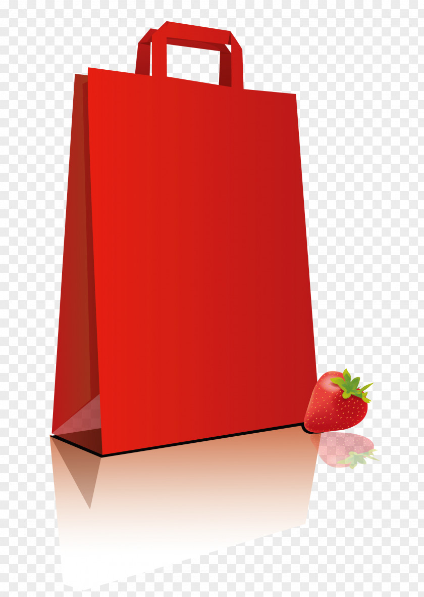 Strawberry Bag Vector Paper PNG