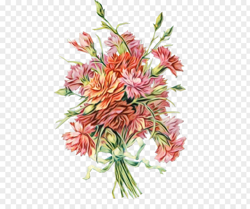 Plant Stem Flower Arranging Watercolor Floral Background PNG