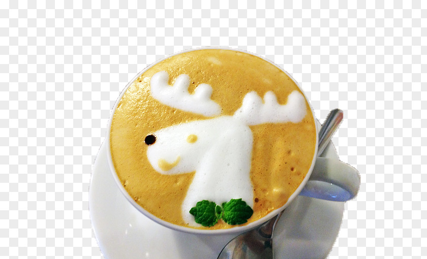 Reindeer Milk Foam Flower Coffee Cappuccino Latte PNG